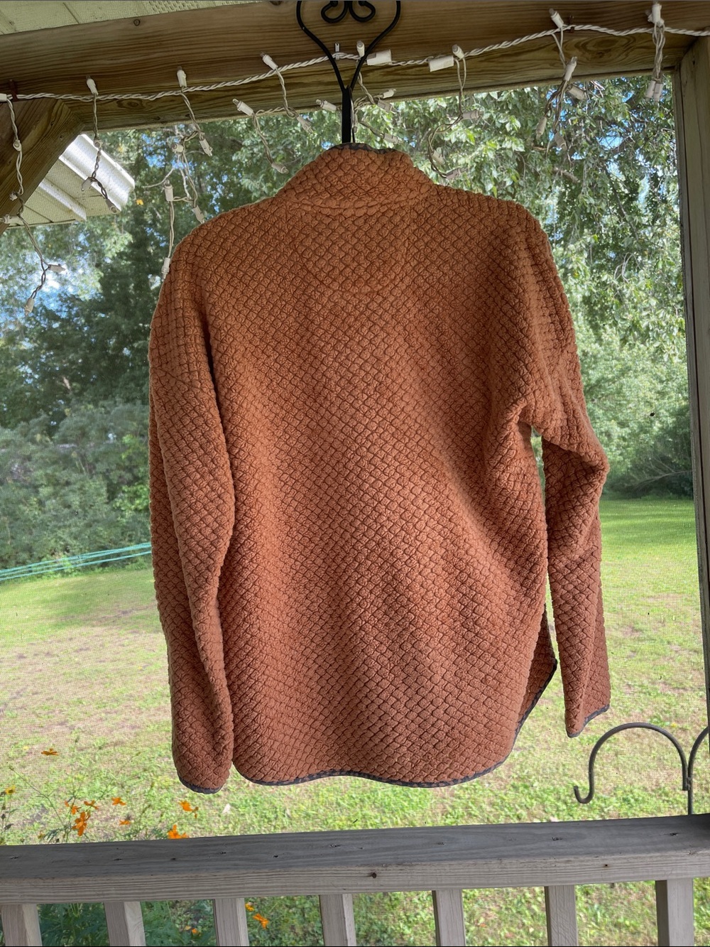 Simply Southern Rust Textured Zip Pullover - Picture 2 of 11